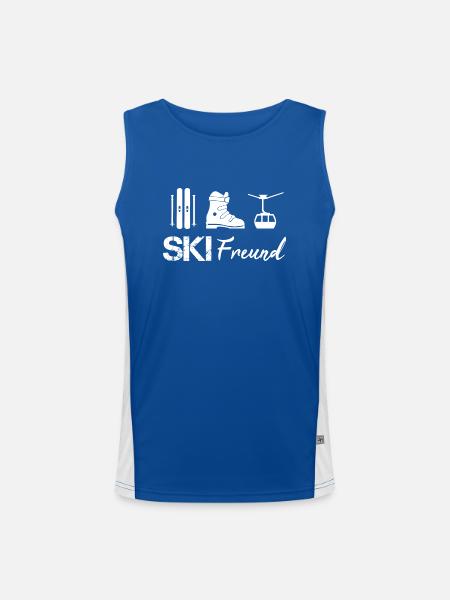 Skifreund in weiß - Funktionelles Kontrast-Tank Top für Männer  - Royal/Weiß - Vorne