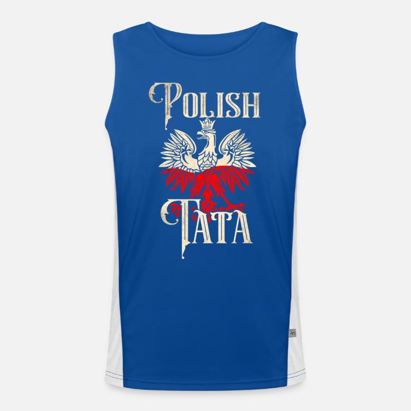 Polen Mutter Polnisch Flagge Funktionelles Kontrast-Tank Top für Männer 