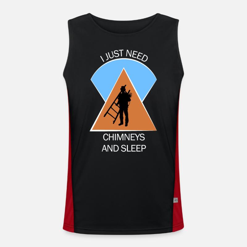 Chimney Sweep Chimney Sweep - Men's Functional Contrast Tank Top  - black/red