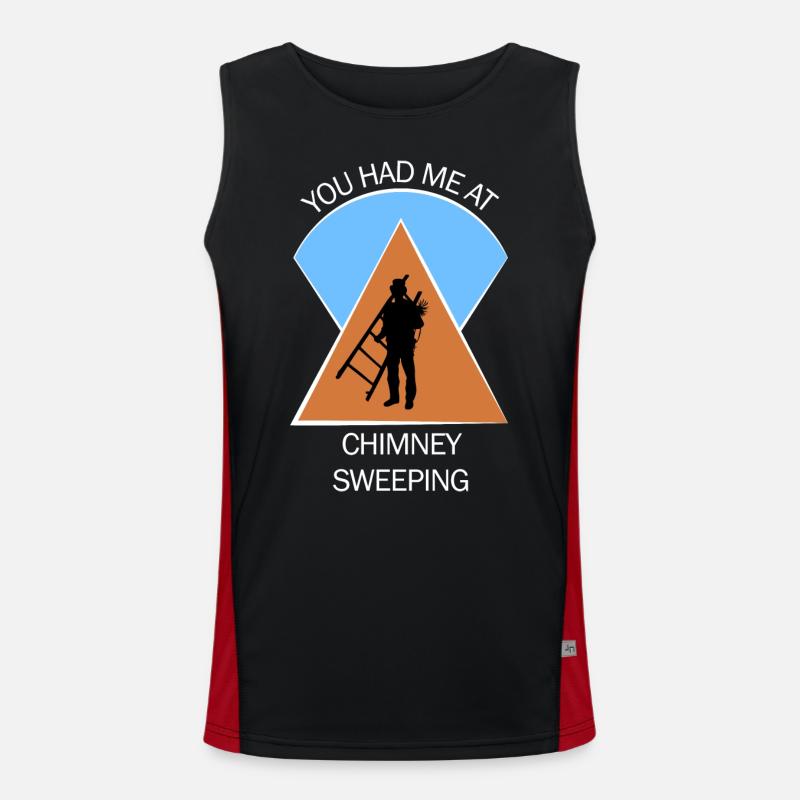 Chimney Sweep Chimney Sweep - Men's Functional Contrast Tank Top  - black/red