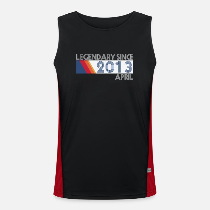 Retro SiFi Legendary since April 2013 - Geburtstag Funktionelles Kontrast-Tank Top für Männer 