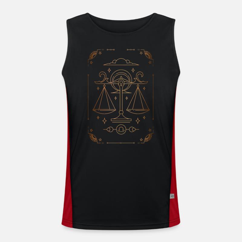 Zeichen der Waage: Sternbild Funktionelles Kontrast-Tank Top für Männer 