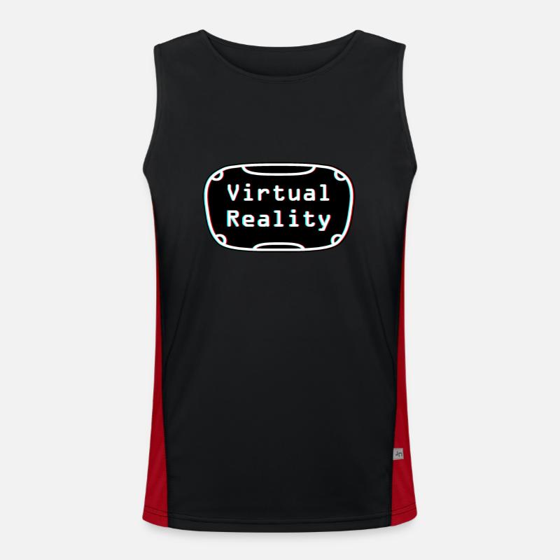 Virtual Reality Experience - VR Headset Design Men's Functional Contrast Tank Top 