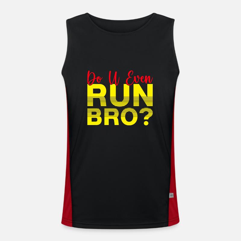 Running Do U Even Run Bro Marathon Runner Gift Funktionelles Kontrast-Tank Top für Männer 