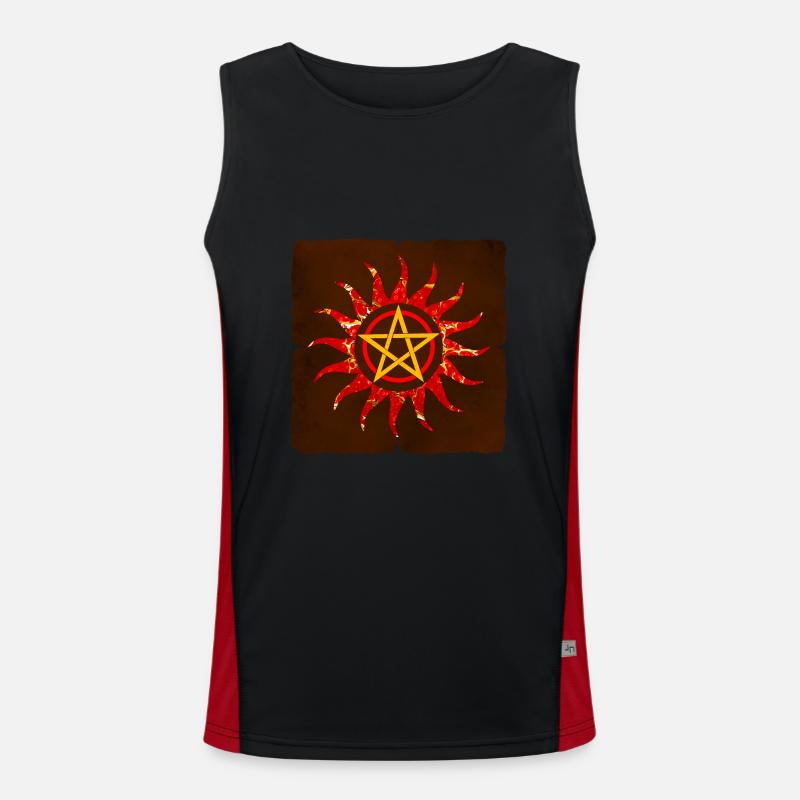 pentagramm in sonne e 232 Funktionelles Kontrast-Tank Top für Männer 
