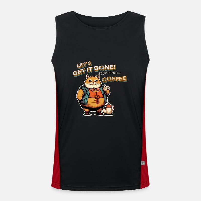 Lets get it done Cat Coffee Men's Functional Contrast Tank Top 