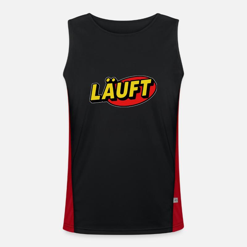 Running Lettering Retro Comic - Men's Functional Contrast Tank Top  - black/red