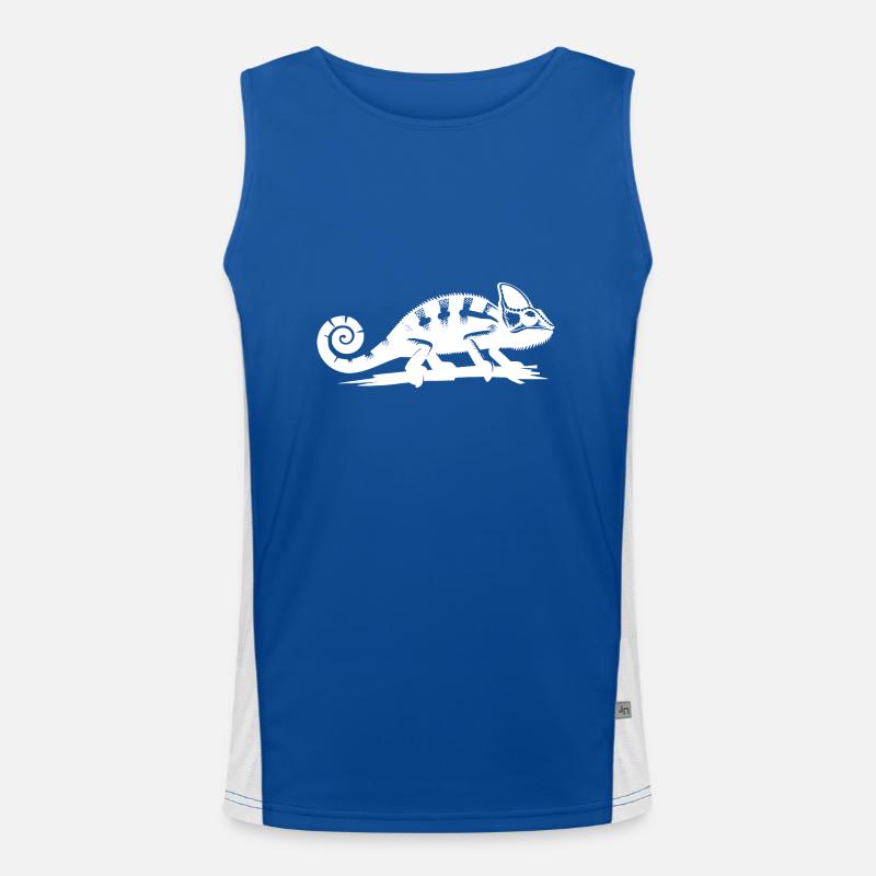 Little Chameleon Dragon with Curled Tail Men's Functional Contrast Tank Top 