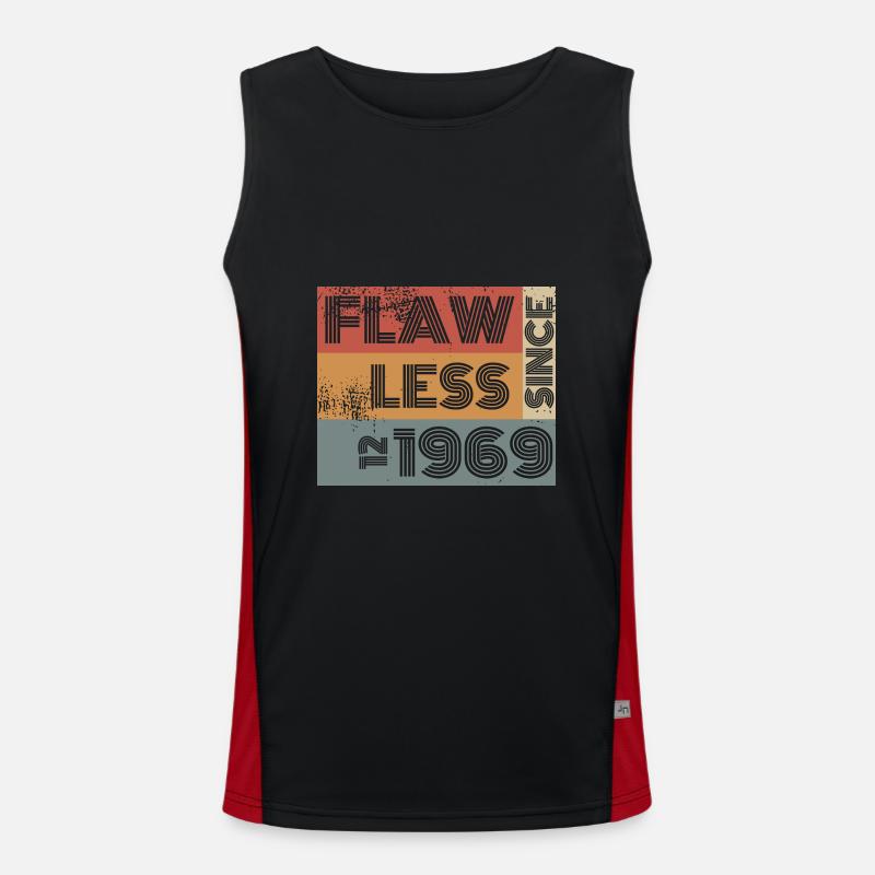 55. Geburtstag Flawless since 12/1969 Funktionelles Kontrast-Tank Top für Männer 