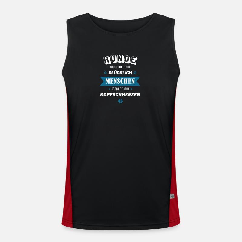 Hunde machen mich glücklich Funktionelles Kontrast-Tank Top für Männer 
