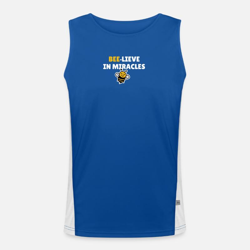 Bee-lieve in miracles Men's Functional Contrast Tank Top 
