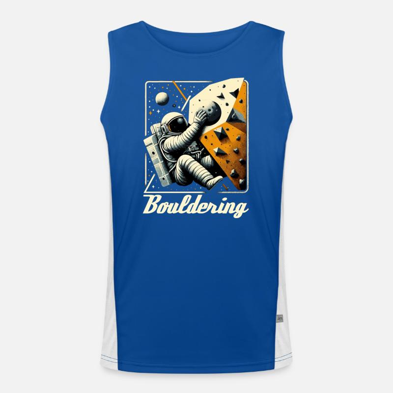 Bouldering Astronaut Spaceman Gift Men's Functional Contrast Tank Top 