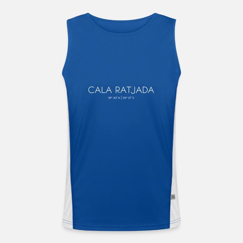 Cala Ratjada, Cala Rajada, Majorca, Spain Men's Functional Contrast Tank Top 