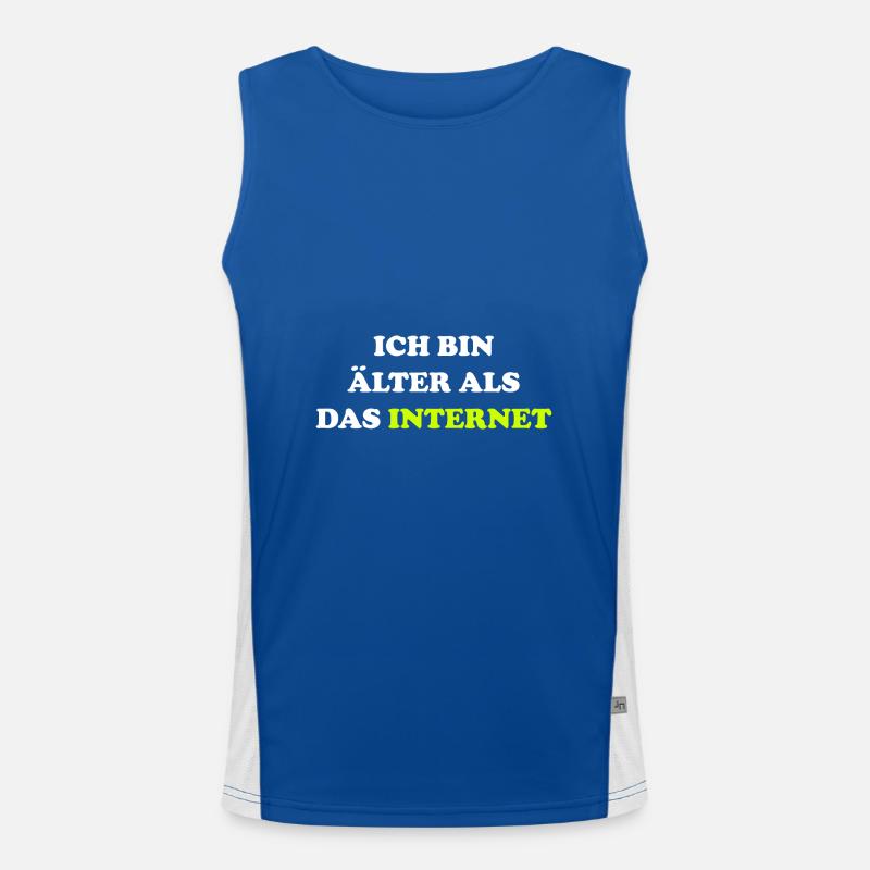 Ich bin älter als das Internet lustiger Spruch Funktionelles Kontrast-Tank Top für Männer 