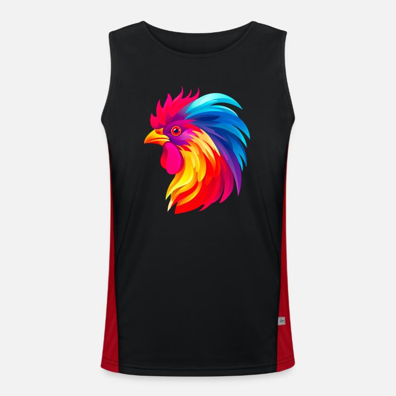 Hahnenkopf Funktionelles Kontrast-Tank Top für Männer 