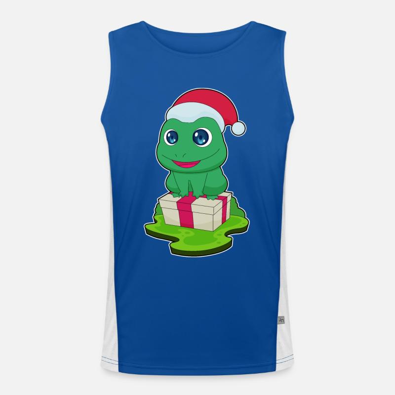 Frog Christmas Package Men's Functional Contrast Tank Top 