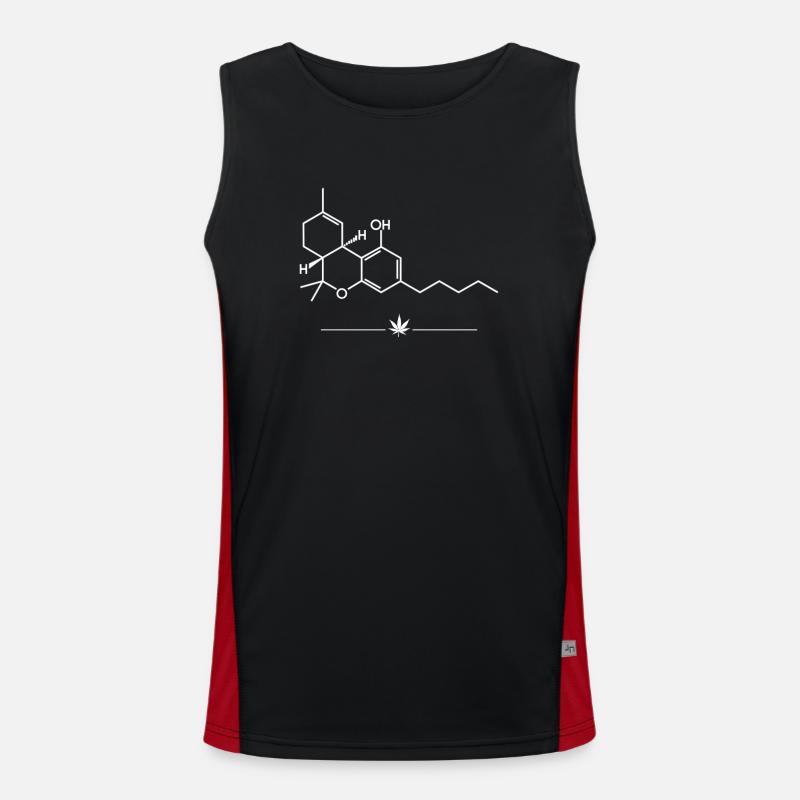 THC - Molecular Structure - Men's Functional Contrast Tank Top  - black/red