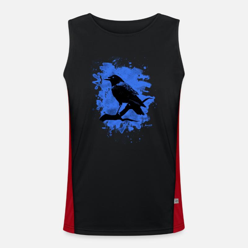 Crow bleached blue Funktionelles Kontrast-Tank Top für Männer 