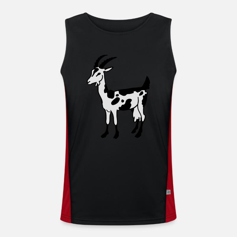 Goat - Men's Functional Contrast Tank Top  - black/red