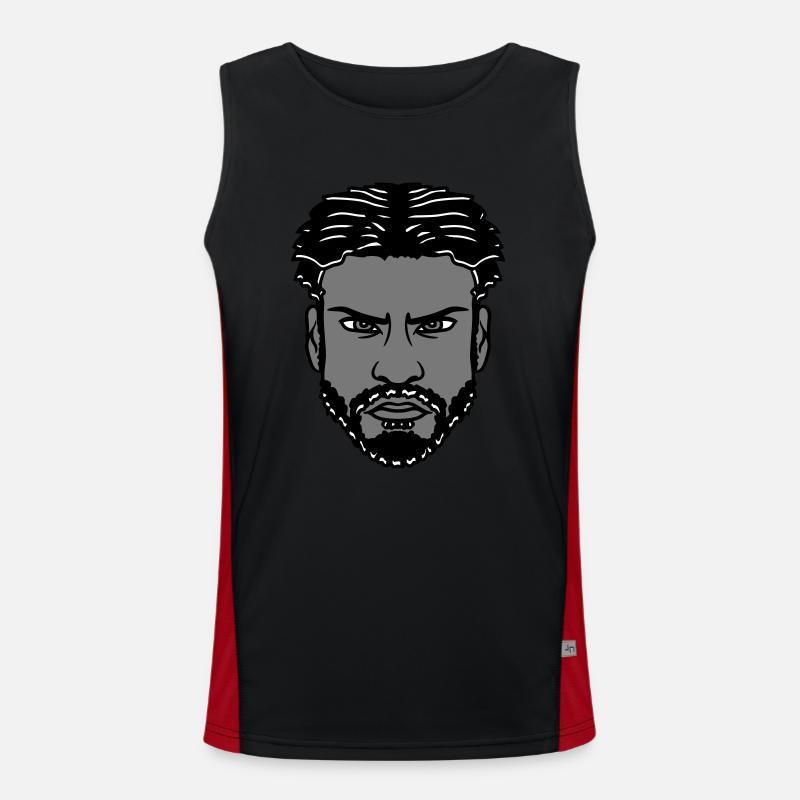 mann gesicht kopf boese junge maennlich ernster bl Funktionelles Kontrast-Tank Top für Männer 