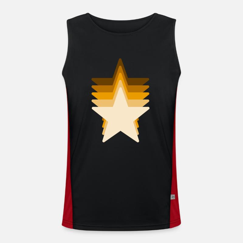 brown shooting star Men's Functional Contrast Tank Top 