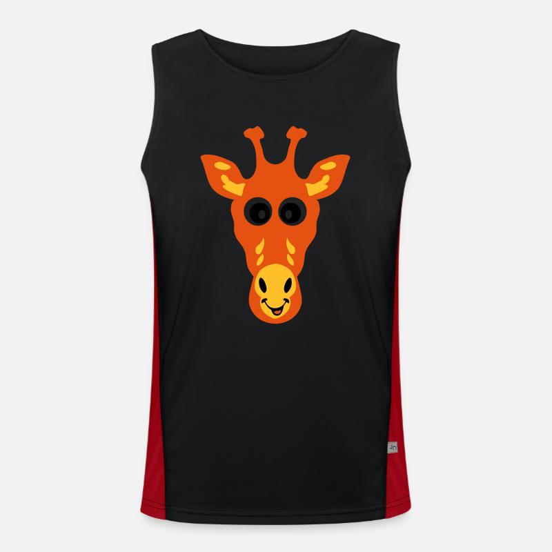 giraffe drawing animals 711 child Men's Functional Contrast Tank Top 