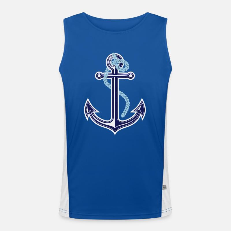 anchor with rope Men's Functional Contrast Tank Top 