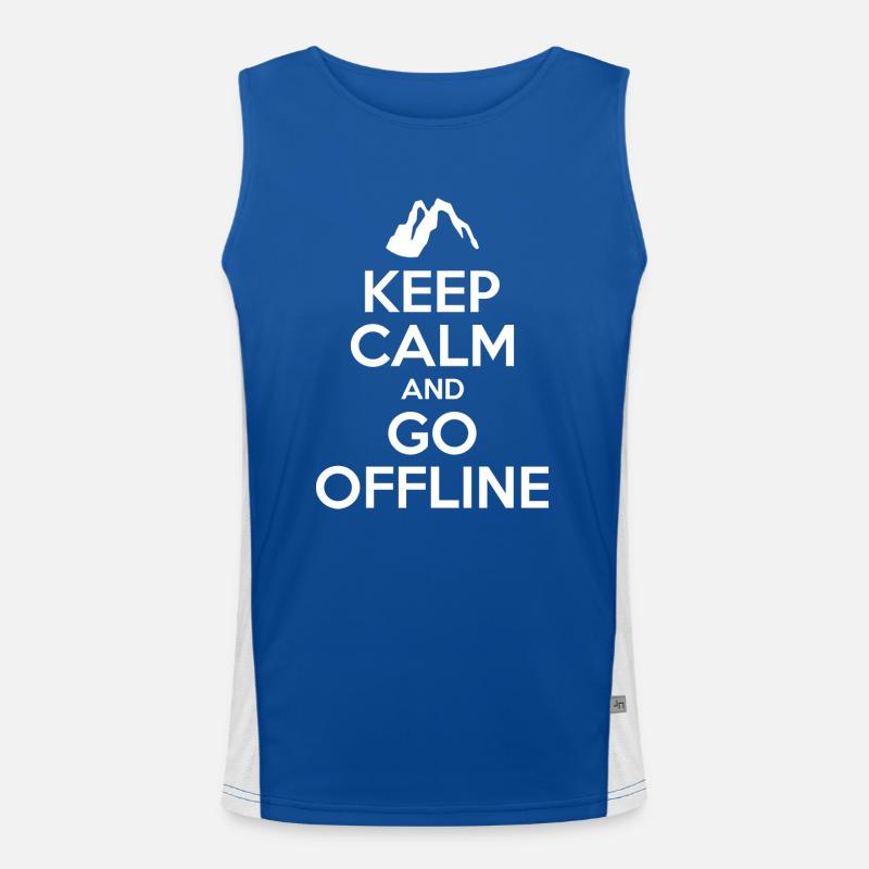 Restez calme et déconnectez-vous. Conception de randonnée Débardeur respirant contrasté Homme 