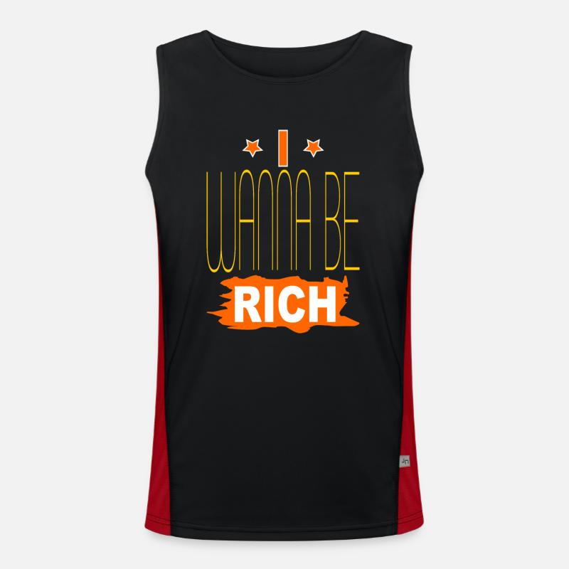 Ich will reich sein Funktionelles Kontrast-Tank Top für Männer 