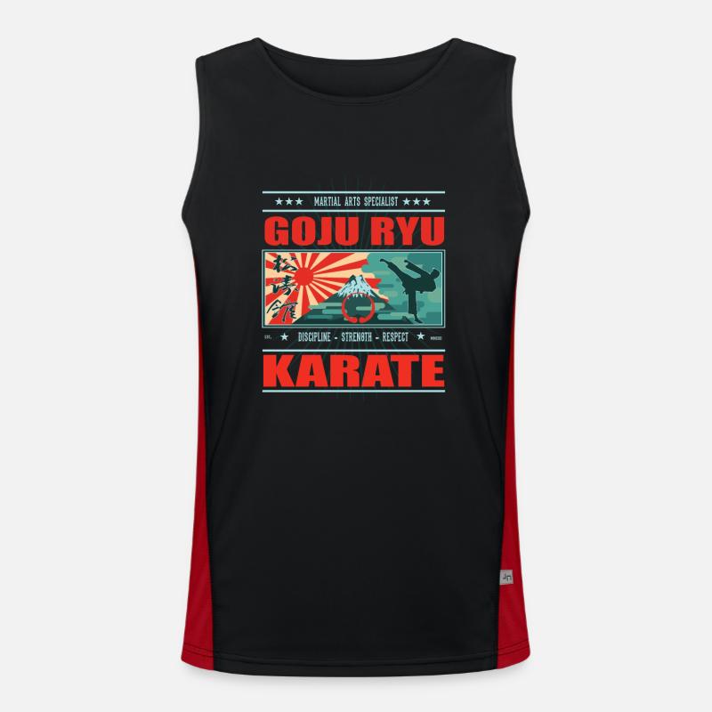 cool Goju Ryu Karate - Japan Design Men's Functional Contrast Tank Top 