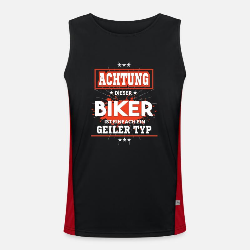 Das coole dieser Biker ist einfach ein geiler Typ Funktionelles Kontrast-Tank Top für Männer 