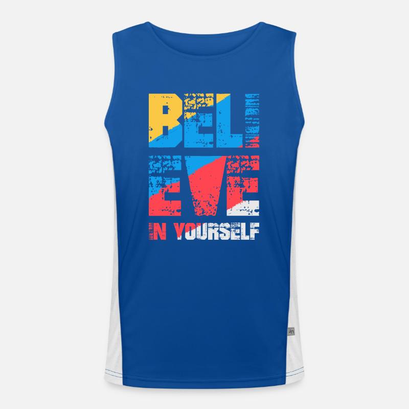 Glaube an dich selbst Funktionelles Kontrast-Tank Top für Männer 