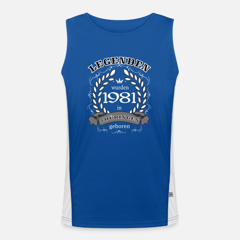 Legenden wurden 1981 in Thüringen geboren Funktionelles Kontrast-Tank Top für Männer 
