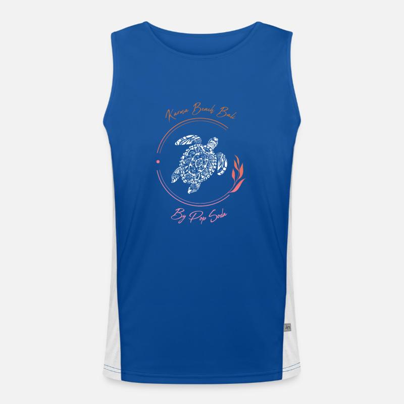 Turtle Karma Beach orange pink Men's Functional Contrast Tank Top 