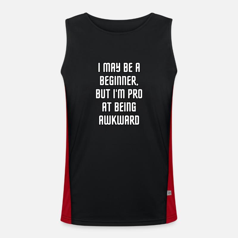 Ich bin zwar ein Anfänger, aber ich bin ein Profi darin, unbeholfen zu sein Funktionelles Kontrast-Tank Top für Männer 