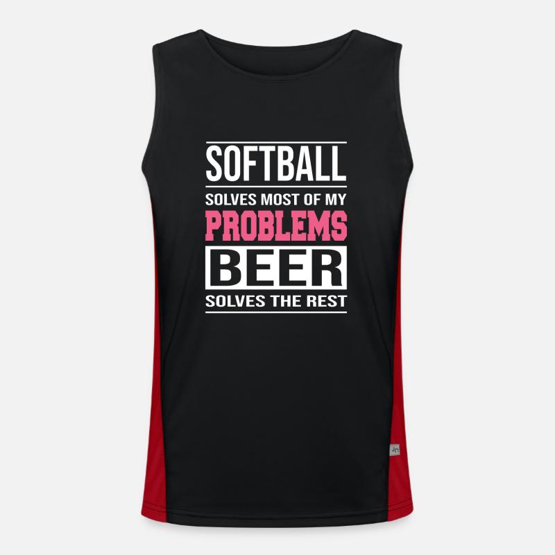 Softball solves most of my design problems Men's Functional Contrast Tank Top 