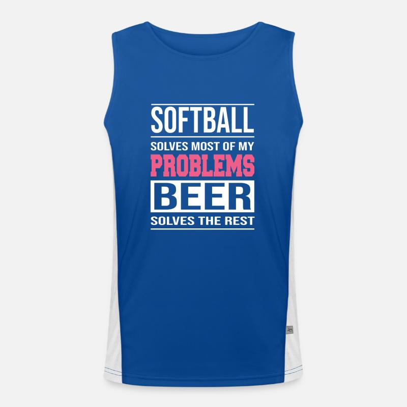 Le softball résout la plupart de mes problèmes de conception Débardeur respirant contrasté Homme 