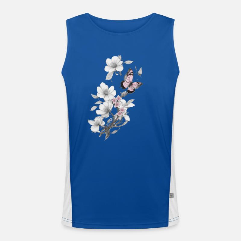 Papillon avec fleur Débardeur respirant contrasté Homme 