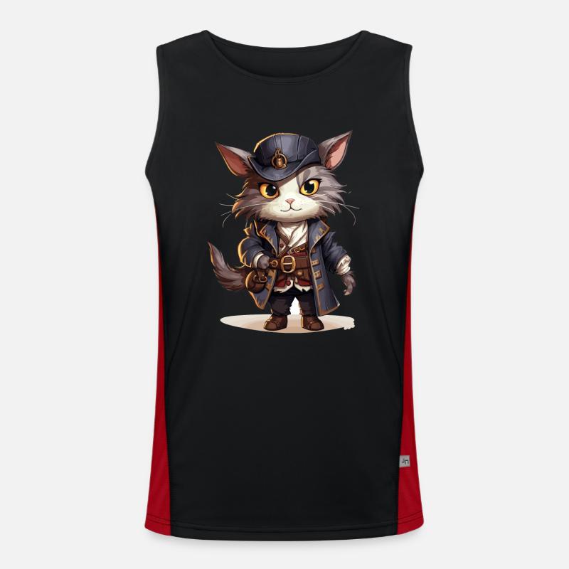 Cat Pirate Men's Functional Contrast Tank Top 