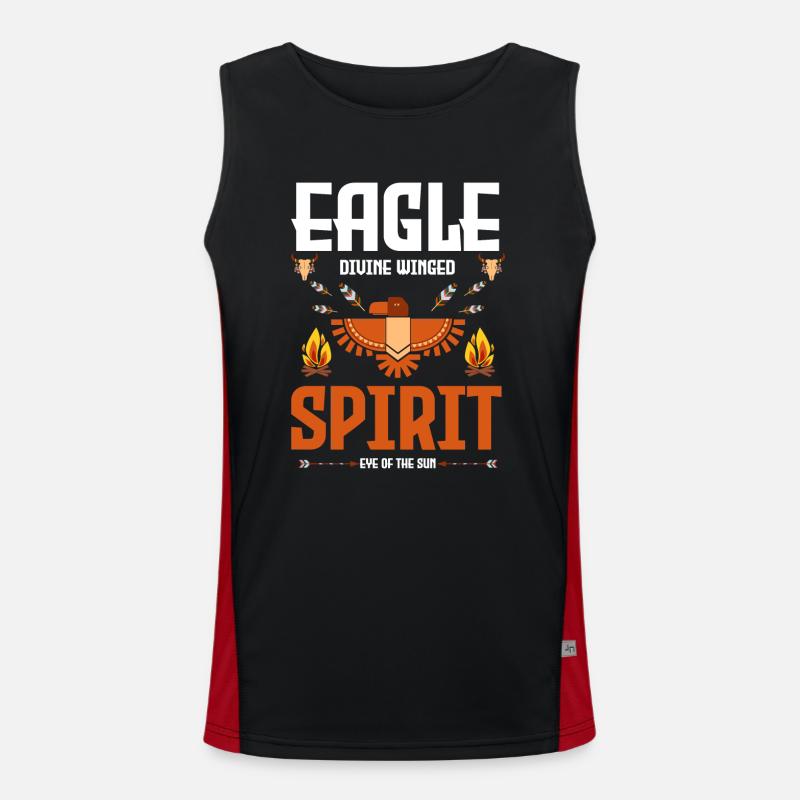 Indian Ritual Feather Eagle Men's Functional Contrast Tank Top 