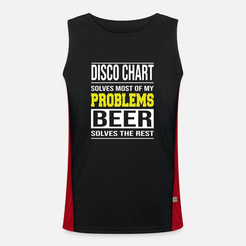 Disco Chart Solves Design Problems, Beer the Rest Men's Functional Contrast Tank Top 