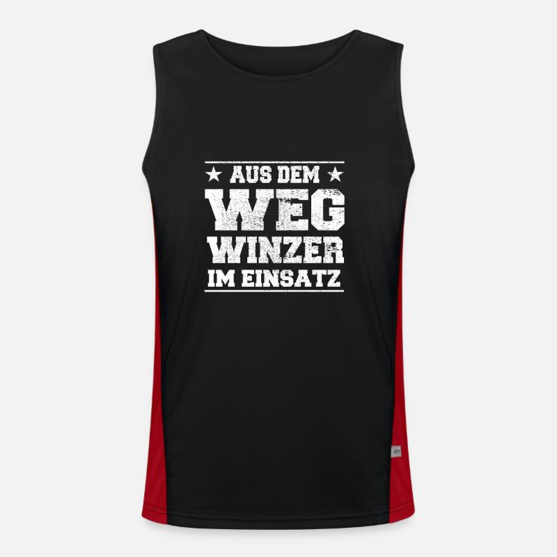 Aus dem Weg Winzer im Einsatz Design Funktionelles Kontrast-Tank Top für Männer 