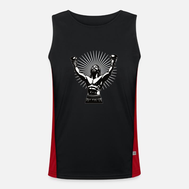 Jesus Boxer avec Victory Pose - design de boxe cool Débardeur respirant contrasté Homme 