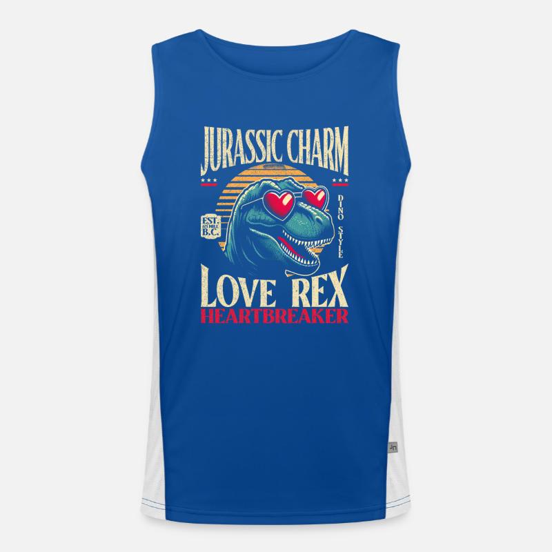 T-Rex Charm Dinosaurier Herzensbrecher Funktionelles Kontrast-Tank Top für Männer 