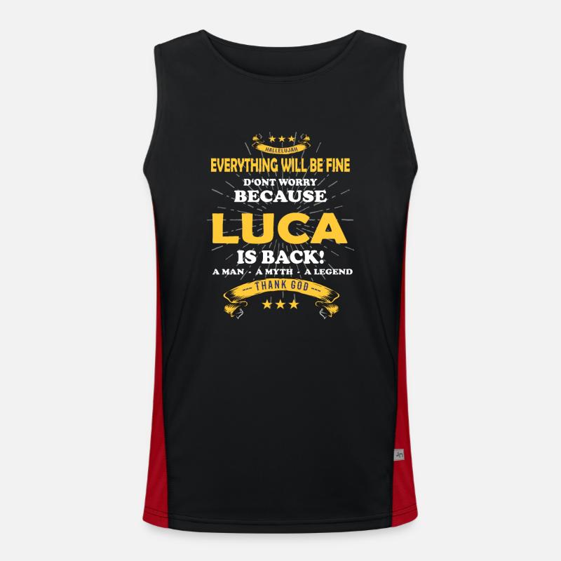 Everything will be fine Luca Is back Funktionelles Kontrast-Tank Top für Männer 
