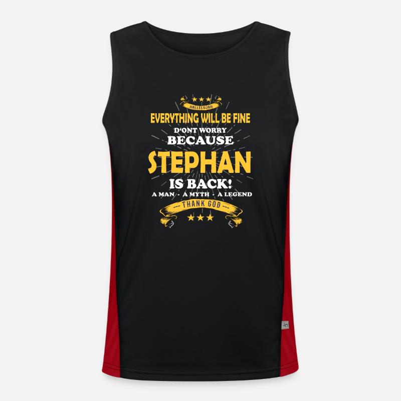 Everything will be fine Stephan Is back Funktionelles Kontrast-Tank Top für Männer 