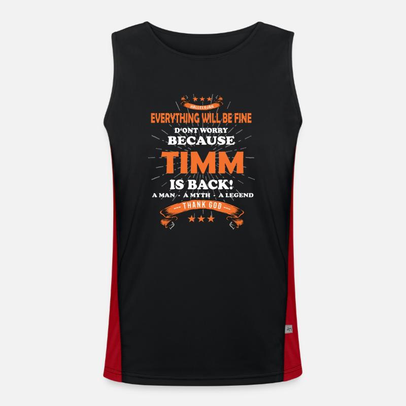 Everything will be fine Timm Is back Funktionelles Kontrast-Tank Top für Männer 