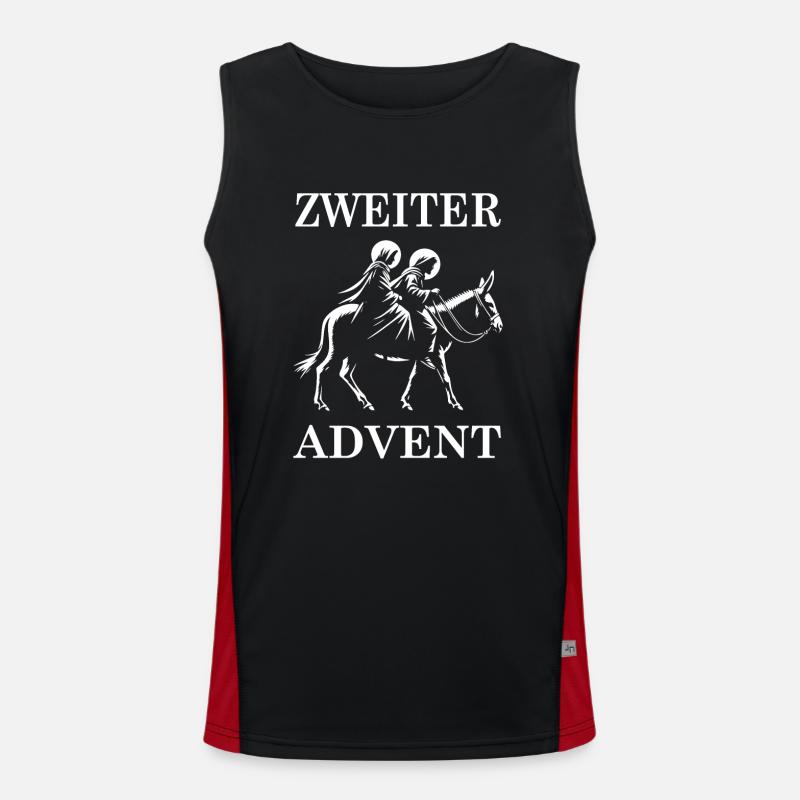 Second Advent with Mary & Joseph Men's Functional Contrast Tank Top 