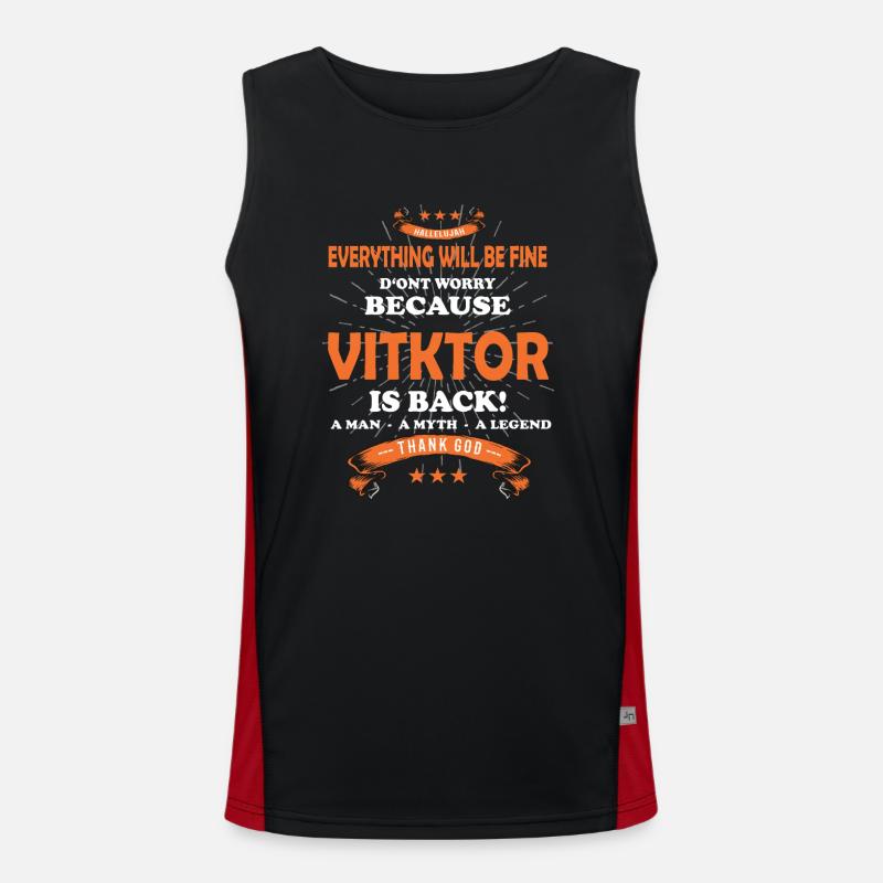 Everything will be fine Viktor Is back Funktionelles Kontrast-Tank Top für Männer 