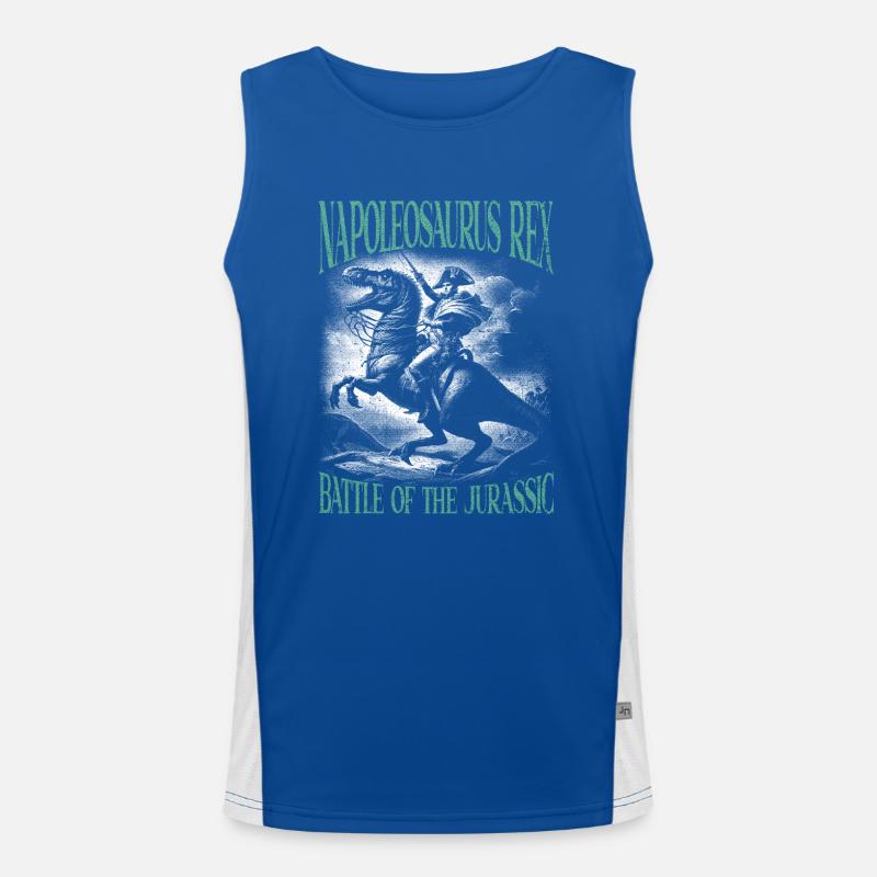 Napoleon Riding a T-Rex Epic Victory Pose Men's Functional Contrast Tank Top 